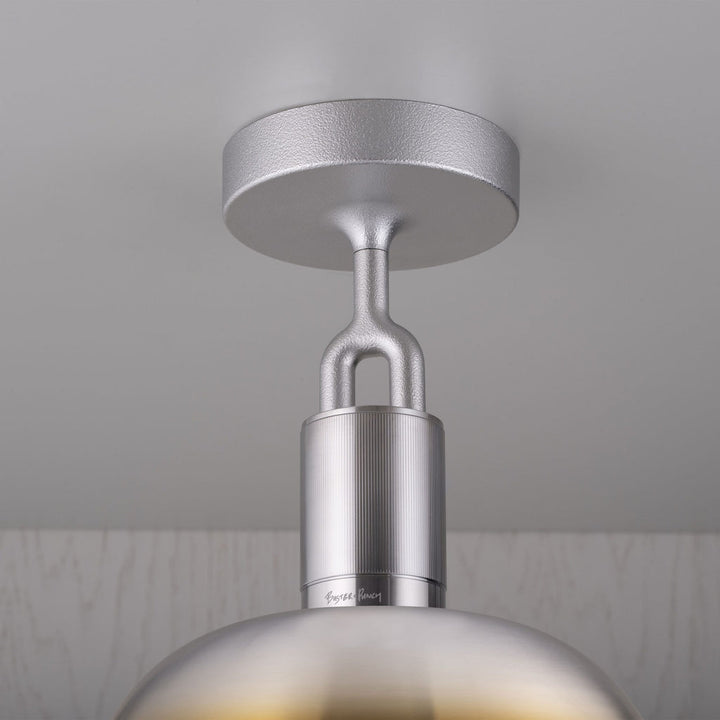 Forked Ceiling / Shade / Globe / Opal / Large / Burnt Steel