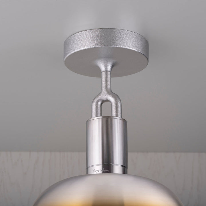 Forked Ceiling / Shade / Globe / Smoked / Large / Burnt Steel