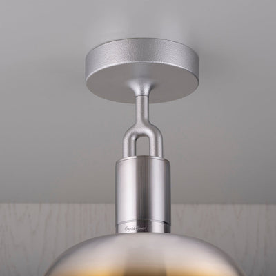 Forked Ceiling / Shade / Globe / Smoked / Large / Burnt Steel