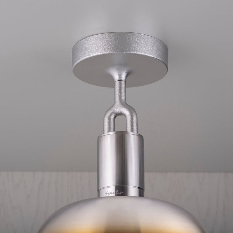 Forked Ceiling / Shade / Globe / Smoked / Large / Burnt Steel