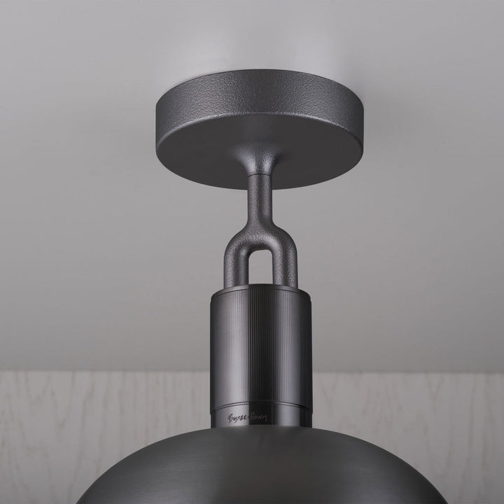 Forked Ceiling / Shade / Globe / Smoked / Large / Gun Metal