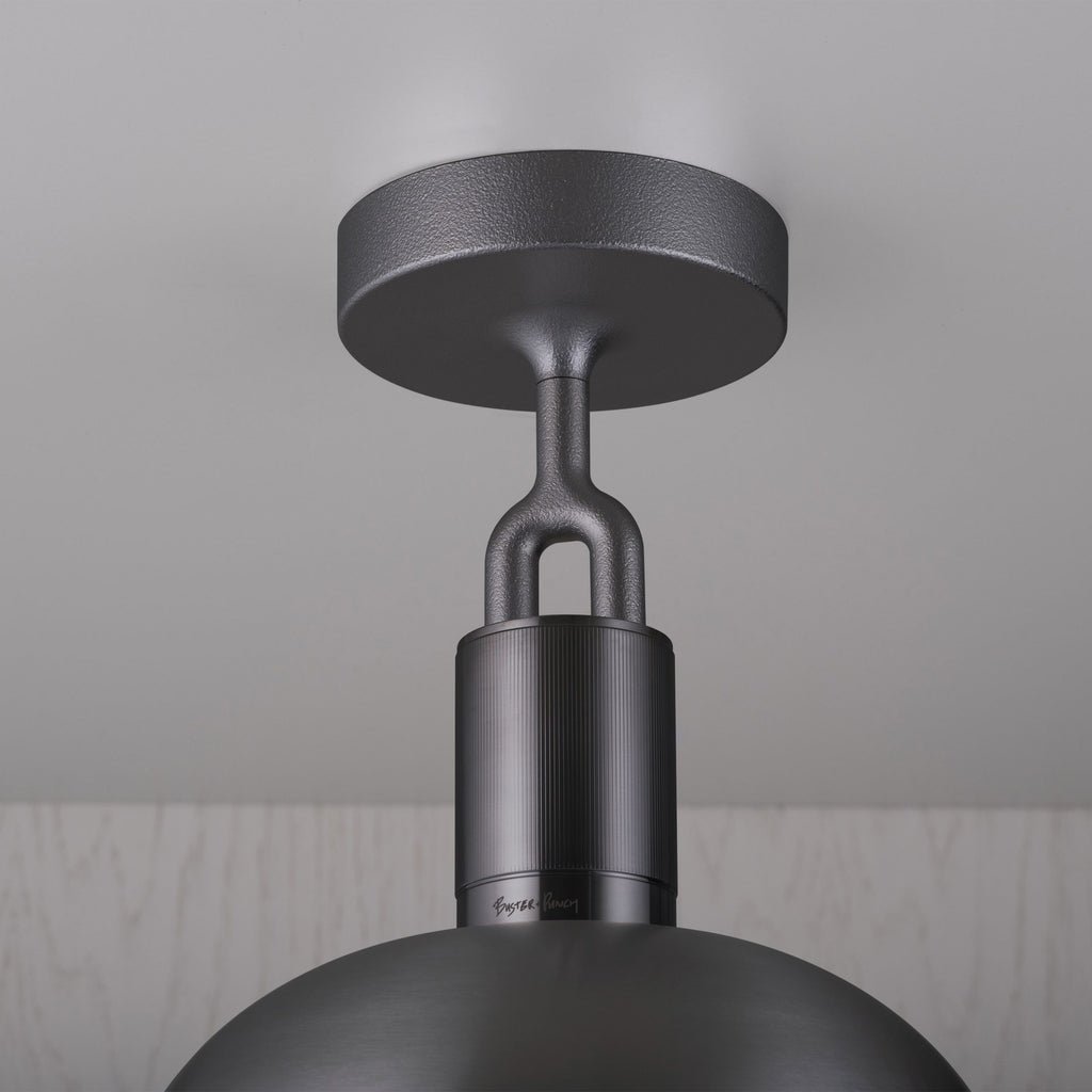 Forked Ceiling / Shade / Globe / Opal / Medium / Gun Metal