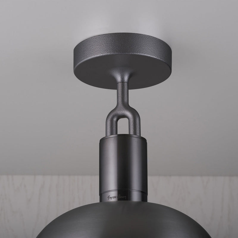 Forked Ceiling / Shade / Globe / Opal / Medium / Gun Metal