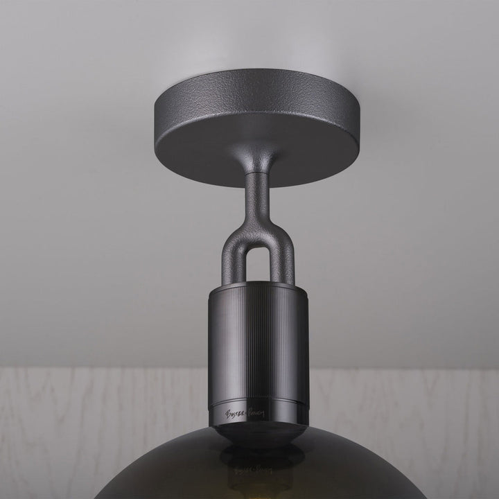 Forked Ceiling / Globe / Smoked / Large / Gun Metal