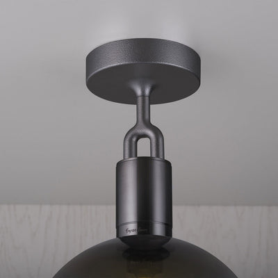 Forked Ceiling / Globe / Smoked / Large / Gun Metal
