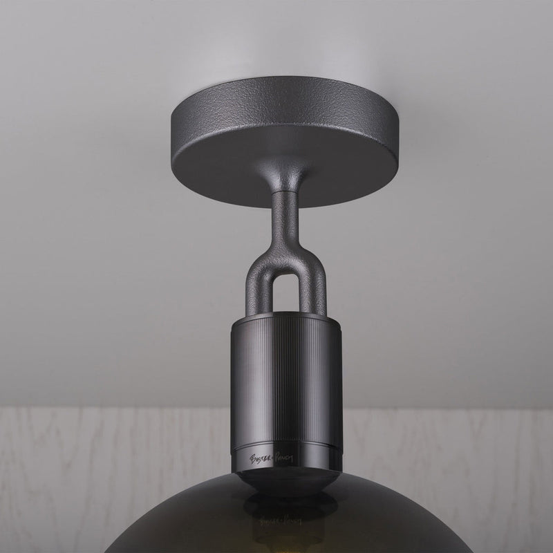 Forked Ceiling / Globe / Smoked / Large / Gun Metal