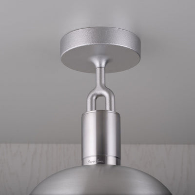 Forked Ceiling / Shade / Globe / Opal / Medium / Steel