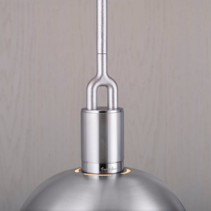 Forked Pendant / Shade / Globe / Opal / Medium / Steel