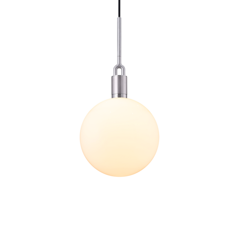 Forked Pendant / Globe / Opal / Large / Steel