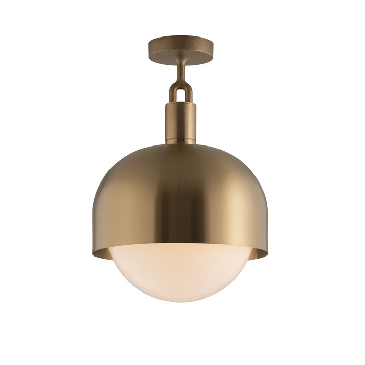 Forked Ceiling / Shade / Globe / Opal / Large / Brass