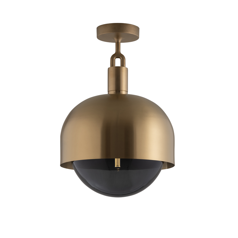 Forked Ceiling / Shade / Globe / Smoked / Large / Brass