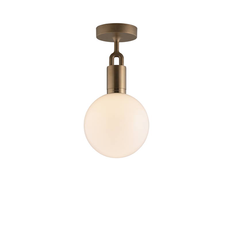 Forked Ceiling / Globe / Opal / Medium / Brass