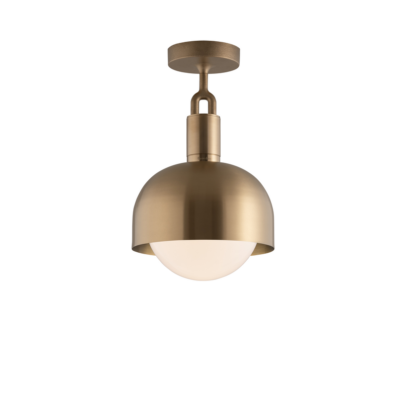 Forked Ceiling / Shade / Globe / Opal / Medium / Brass
