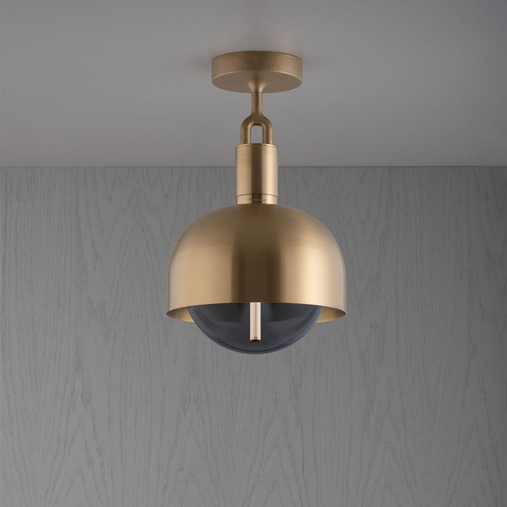 Forked Ceiling / Shade / Globe / Smoked / Medium / Brass