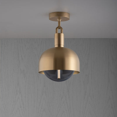 Forked Ceiling / Shade / Globe / Smoked / Medium / Brass