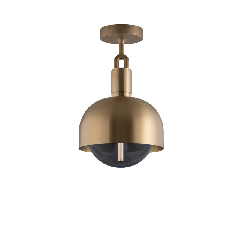 Forked Ceiling / Shade / Globe / Smoked / Medium / Brass