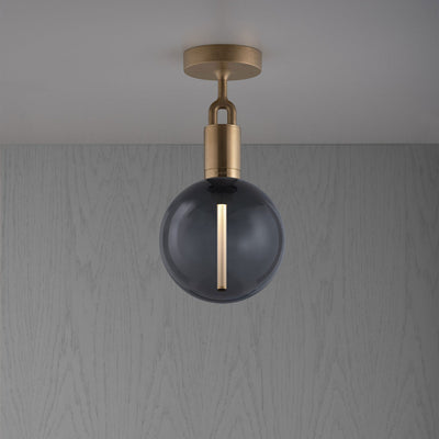 Forked Ceiling / Globe / Smoked / Medium / Brass