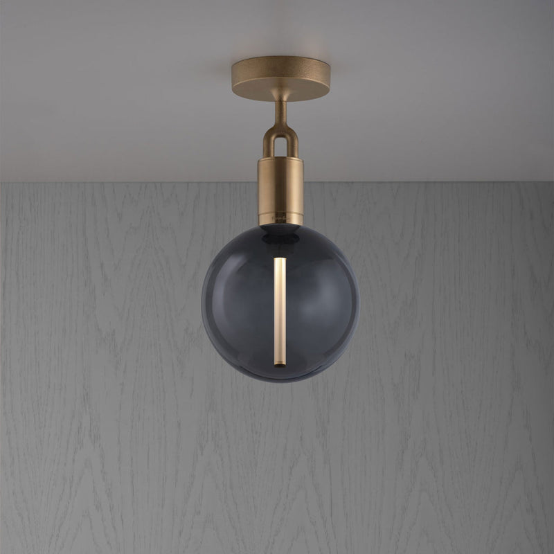 Forked Ceiling / Globe / Smoked / Medium / Brass