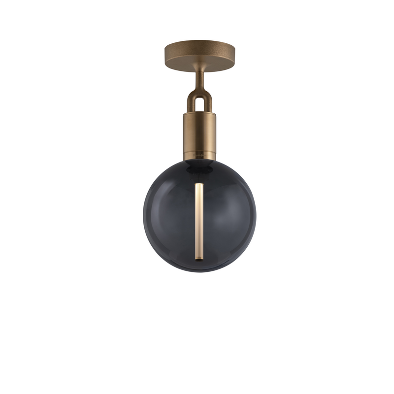 Forked Ceiling / Globe / Smoked / Medium / Brass