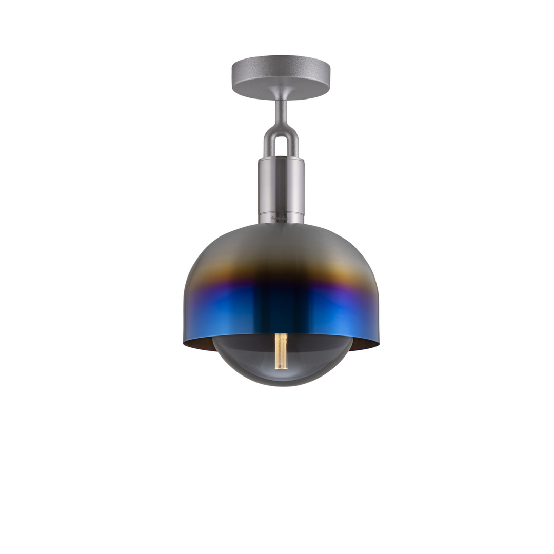 Forked Ceiling / Shade / Globe / Smoked / Medium / Burnt Steel