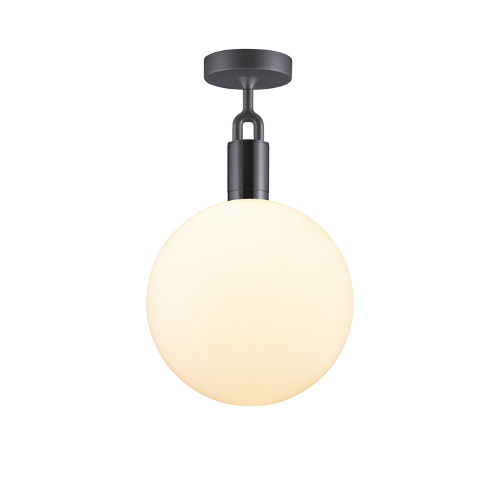 Forked Ceiling / Globe / Opal / Large / Gun Metal