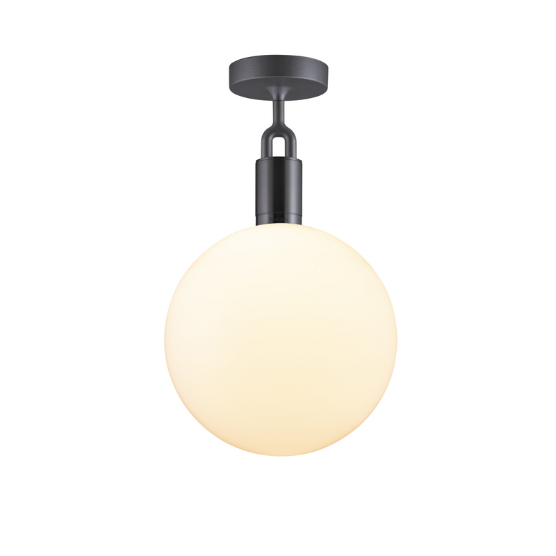 Forked Ceiling / Globe / Opal / Large / Gun Metal