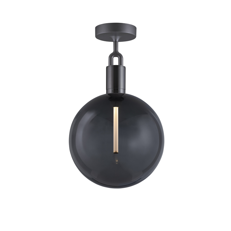 Forked Ceiling / Globe / Smoked / Large / Gun Metal