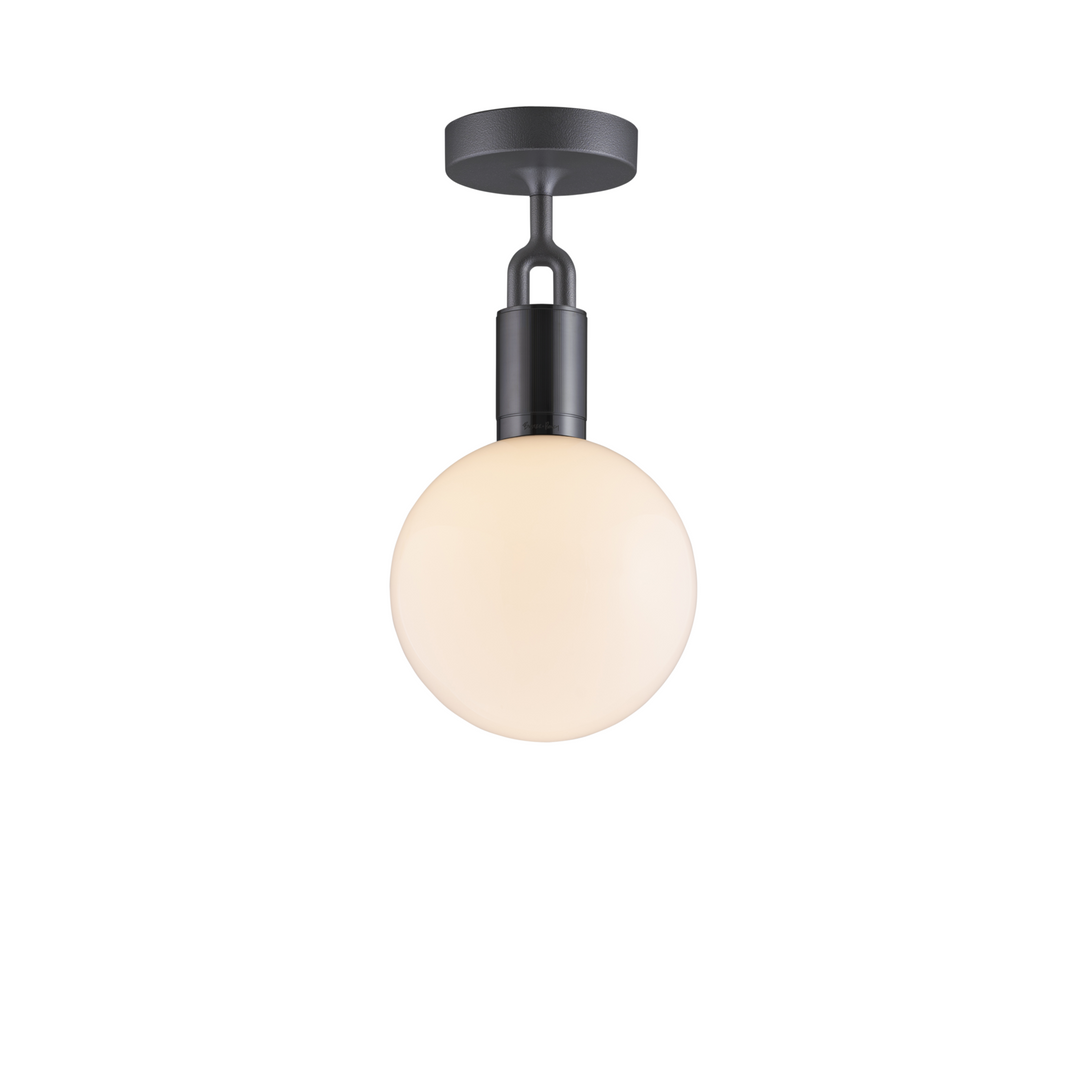 Forked Ceiling / Globe / Opal / Medium / Gun Metal