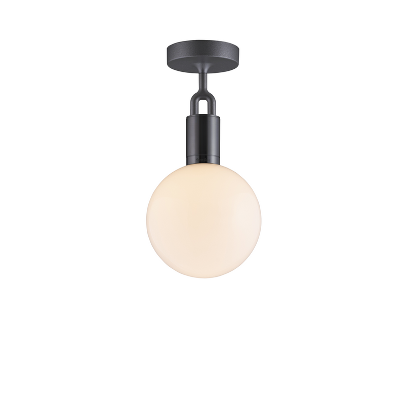 Forked Ceiling / Globe / Opal / Medium / Gun Metal