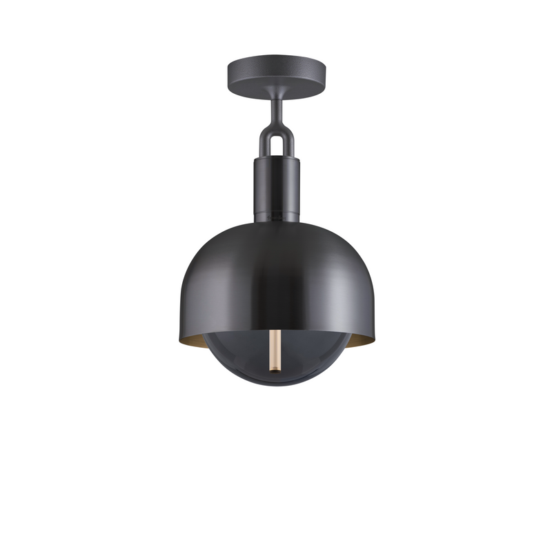 Forked Ceiling / Shade / Globe / Smoked / Medium / Gun Metal