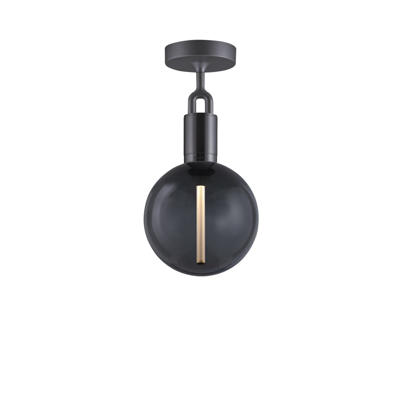 Forked Ceiling / Globe / Smoked / Medium / Gun Metal