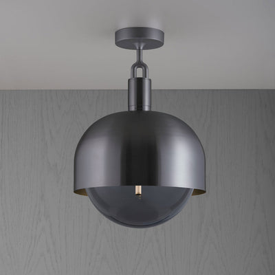 Forked Ceiling / Shade / Globe / Smoked / Large / Gun Metal