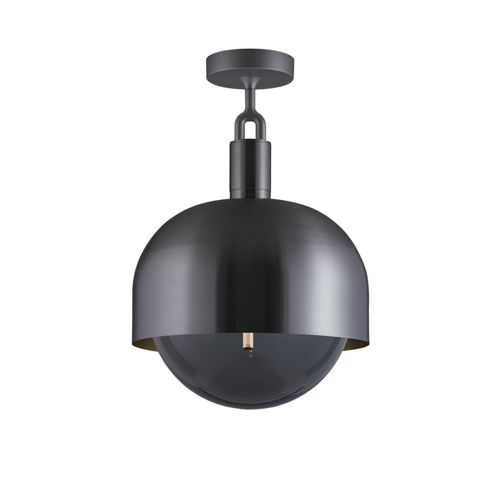 Forked Ceiling / Shade / Globe / Smoked / Large / Gun Metal