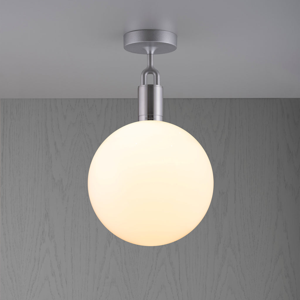 Forked Ceiling / Globe / Opal / Large / Steel
