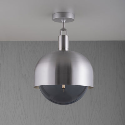 Forked Ceiling / Shade / Globe / Smoked / Large / Steel