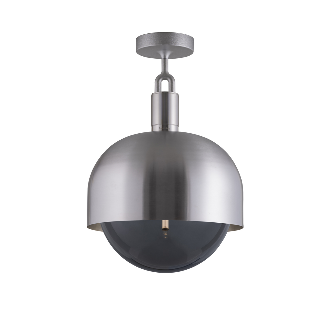 Forked Ceiling / Shade / Globe / Smoked / Large / Steel