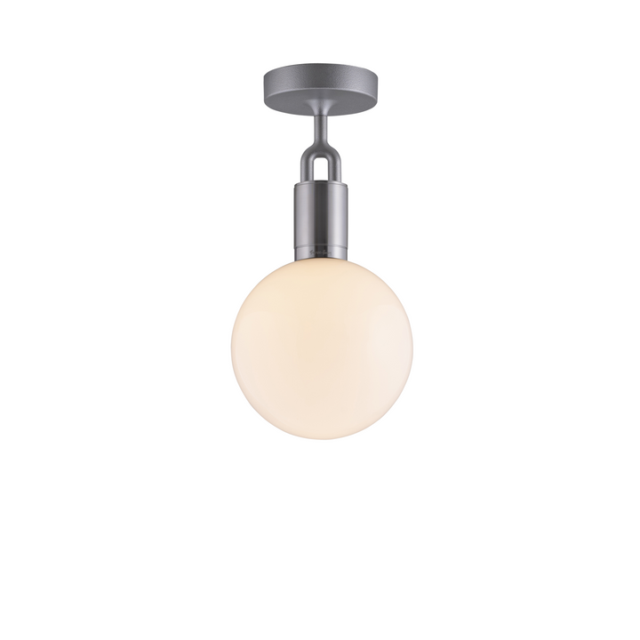 Forked Ceiling / Globe / Opal / Medium / Steel