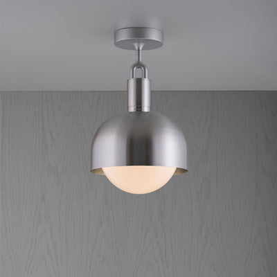 Forked Ceiling / Shade / Globe / Opal / Medium / Steel