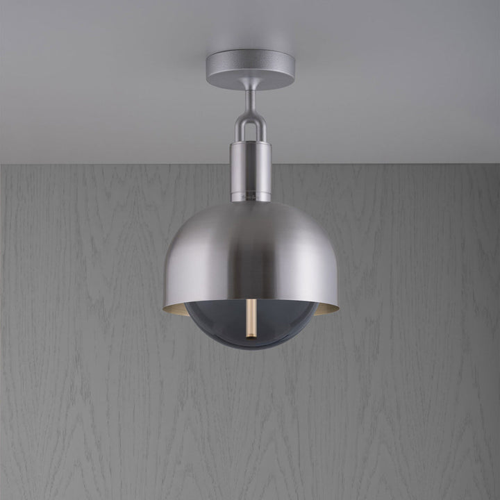 Forked Ceiling / Shade / Globe / Smoked / Medium / Steel