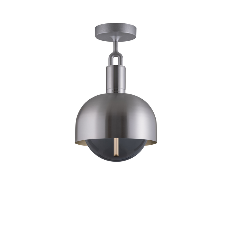 Forked Ceiling / Shade / Globe / Smoked / Medium / Steel