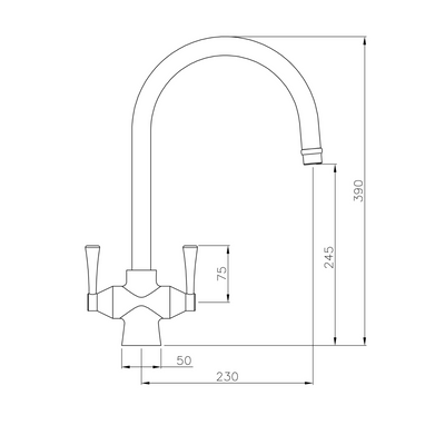 Gosford Double Sink Mixer Brushed Nickel