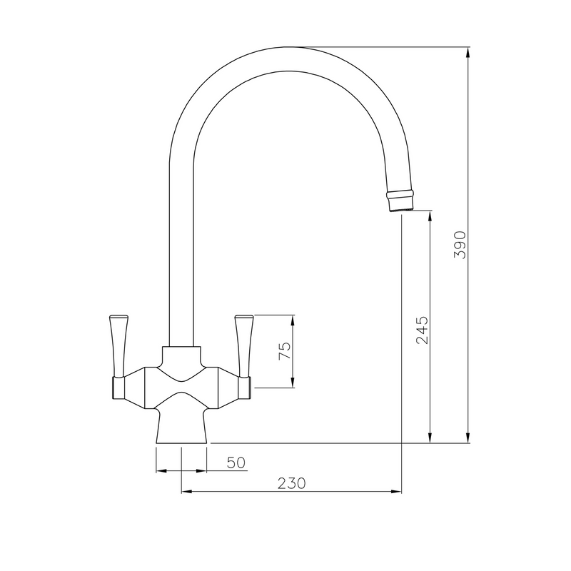 Gosford Double Sink Mixer Brushed Nickel