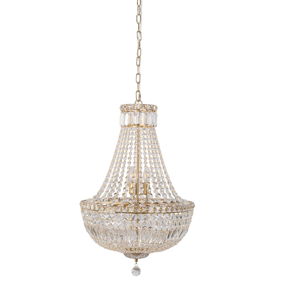 Classique Medium 50cm 6 Light Basket Chandelier Satin Brass