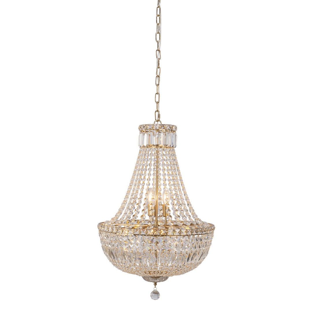 Classique Medium 50cm 6 Light Basket Chandelier Satin Brass