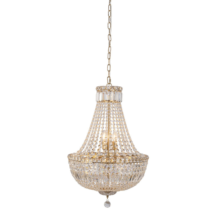 Classique Medium 50cm 6 Light Basket Chandelier Satin Brass