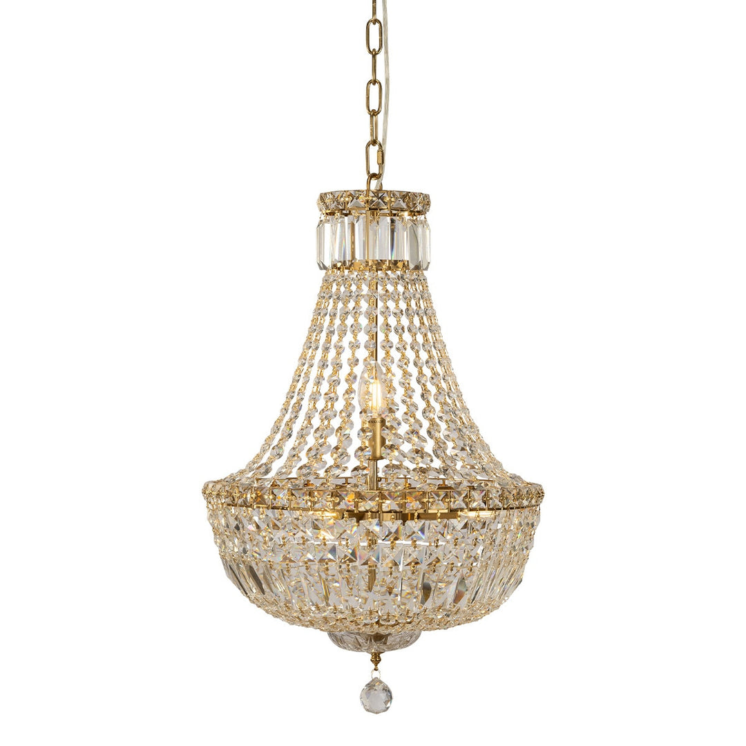 Classique Small 40cm 5 Light Basket Chandelier Satin Brass