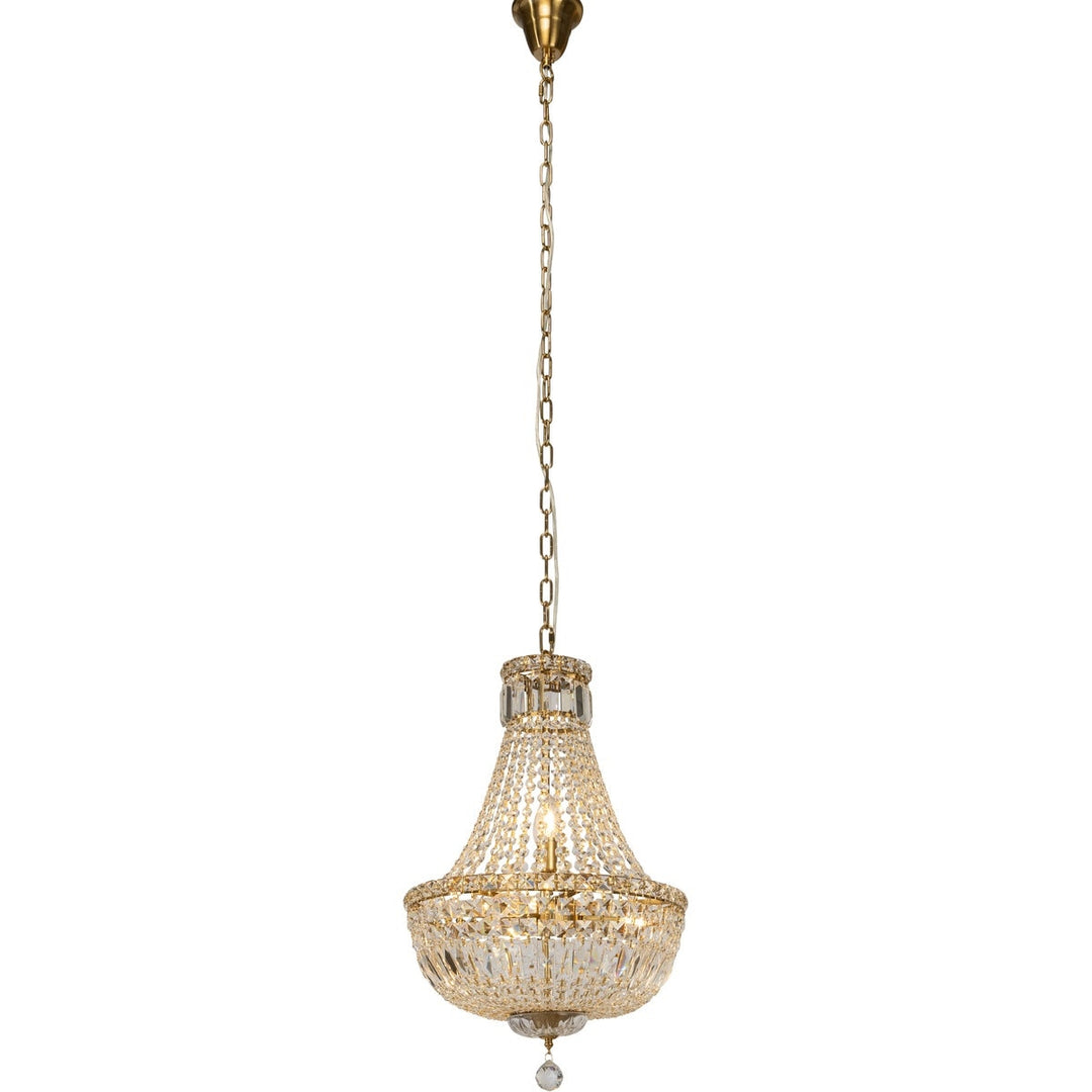 Classique Small 40cm 5 Light Basket Chandelier Satin Brass