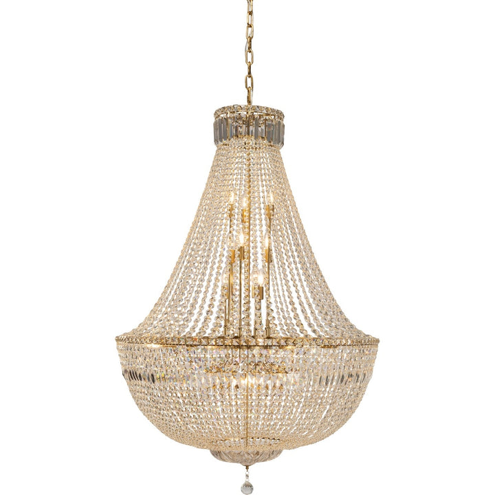 Classique Grand 27 Light Basket Chandelier Satin Brass