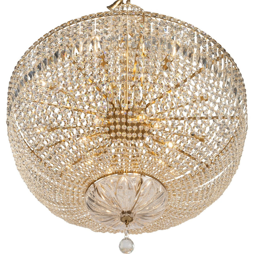 Classique Grand 27 Light Basket Chandelier Satin Brass