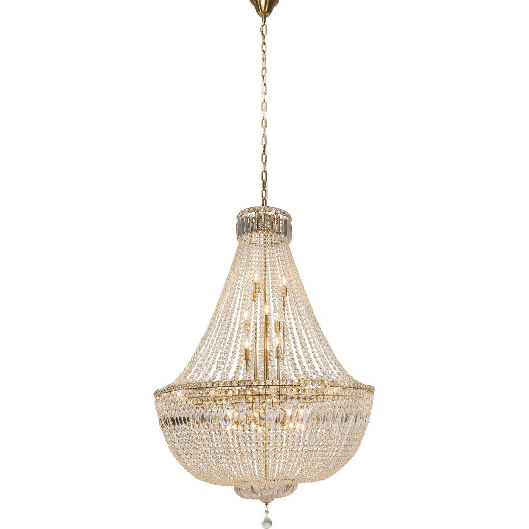 Classique Grand 27 Light Basket Chandelier Satin Brass